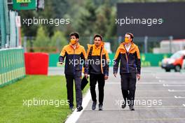 Lando Norris (GBR) McLaren walks the circuit with the team. 26.08.2021. Formula 1 World Championship, Rd 12, Belgian Grand Prix, Spa Francorchamps, Belgium, Preparation Day.