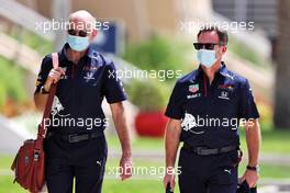 (L to R): Adrian Newey (GBR) Red Bull Racing Chief Technical Officer with Christian Horner (GBR) Red Bull Racing Team Principal. 26.03.2021. Formula 1 World Championship, Rd 1, Bahrain Grand Prix, Sakhir, Bahrain, Practice Day