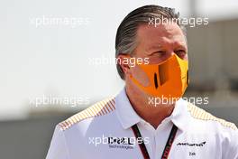 Zak Brown (USA) McLaren Executive Director. 26.03.2021. Formula 1 World Championship, Rd 1, Bahrain Grand Prix, Sakhir, Bahrain, Practice Day