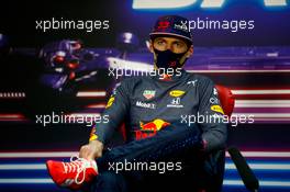 Max Verstappen (NLD) Red Bull Racing in the post race FIA Press Conference. 28.03.2021. Formula 1 World Championship, Rd 1, Bahrain Grand Prix, Sakhir, Bahrain, Race Day.