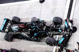 Race winner Lewis Hamilton (GBR) Mercedes AMG F1 W12 in parc ferme. 28.03.2021. Formula 1 World Championship, Rd 1, Bahrain Grand Prix, Sakhir, Bahrain, Race Day.
