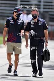(L to R): Sergio Perez (MEX) Red Bull Racing with Christian Horner (GBR) Red Bull Racing Team Principal. 27.03.2021. Formula 1 World Championship, Rd 1, Bahrain Grand Prix, Sakhir, Bahrain, Qualifying Day.