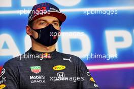 Max Verstappen (NLD) Red Bull Racing in the post qualifying FIA Press Conference. 27.03.2021. Formula 1 World Championship, Rd 1, Bahrain Grand Prix, Sakhir, Bahrain, Qualifying Day.