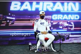 Pierre Gasly (FRA) AlphaTauri in the FIA Press Conference. 25.03.2021. Formula 1 World Championship, Rd 1, Bahrain Grand Prix, Sakhir, Bahrain, Preparation Day.