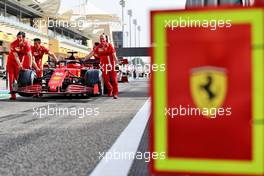 Ferrari SF-21 pushed down the pit lane. 25.03.2021. Formula 1 World Championship, Rd 1, Bahrain Grand Prix, Sakhir, Bahrain, Preparation Day.