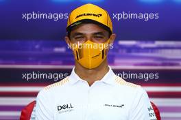 Lando Norris (GBR) McLaren in the FIA Press Conference. 25.03.2021. Formula 1 World Championship, Rd 1, Bahrain Grand Prix, Sakhir, Bahrain, Preparation Day.