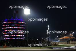 Circuit atmosphere - illuminated building. 25.03.2021. Formula 1 World Championship, Rd 1, Bahrain Grand Prix, Sakhir, Bahrain, Preparation Day.