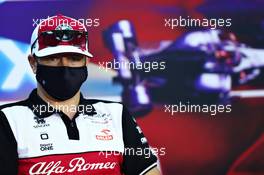 Kimi Raikkonen (FIN) Alfa Romeo Racing in the FIA Press Conference. 25.03.2021. Formula 1 World Championship, Rd 1, Bahrain Grand Prix, Sakhir, Bahrain, Preparation Day.