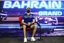 Nicholas Latifi (CDN) Williams Racing in the FIA Press Conference. 25.03.2021. Formula 1 World Championship, Rd 1, Bahrain Grand Prix, Sakhir, Bahrain, Preparation Day.