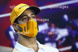 Daniel Ricciardo (AUS) McLaren in the FIA Press Conference. 25.03.2021. Formula 1 World Championship, Rd 1, Bahrain Grand Prix, Sakhir, Bahrain, Preparation Day.