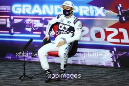 Yuki Tsunoda (JPN) AlphaTauri in the FIA Press Conference. 25.03.2021. Formula 1 World Championship, Rd 1, Bahrain Grand Prix, Sakhir, Bahrain, Preparation Day.