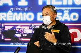 Mario Isola (ITA) Pirelli Racing Manager in the FIA Press Conference. 12.11.2021. Formula 1 World Championship, Rd 19, Brazilian Grand Prix, Sao Paulo, Brazil, Qualifying Day.