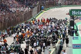 The grid before the start of the race. 14.11.2021. Formula 1 World Championship, Rd 19, Brazilian Grand Prix, Sao Paulo, Brazil, Race Day.