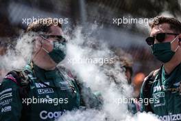 Aston Martin F1 Team mechanics on the podium. 14.11.2021. Formula 1 World Championship, Rd 19, Brazilian Grand Prix, Sao Paulo, Brazil, Race Day.