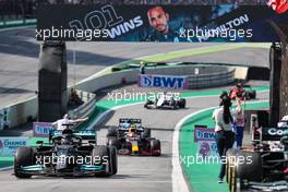 Race winner Lewis Hamilton (GBR) Mercedes AMG F1 W12 enters parc ferme. 14.11.2021. Formula 1 World Championship, Rd 19, Brazilian Grand Prix, Sao Paulo, Brazil, Race Day.