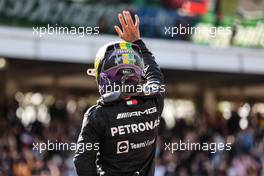 Race winner Lewis Hamilton (GBR) Mercedes AMG F1 W12 celebrates in parc ferme. 14.11.2021. Formula 1 World Championship, Rd 19, Brazilian Grand Prix, Sao Paulo, Brazil, Race Day.