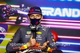 Max Verstappen (NLD) Red Bull Racing in the post race FIA Press Conference. 14.11.2021. Formula 1 World Championship, Rd 19, Brazilian Grand Prix, Sao Paulo, Brazil, Race Day.