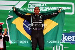 1st place Lewis Hamilton (GBR) Mercedes AMG F1 W12. 14.11.2021. Formula 1 World Championship, Rd 19, Brazilian Grand Prix, Sao Paulo, Brazil, Race Day.
