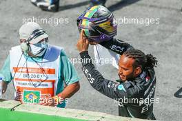 Race winner Lewis Hamilton (GBR) Mercedes AMG F1 celebrates in parc ferme. 14.11.2021. Formula 1 World Championship, Rd 19, Brazilian Grand Prix, Sao Paulo, Brazil, Race Day.