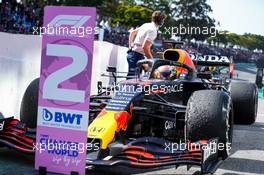 Second placed Max Verstappen (NLD) Red Bull Racing RB16B in parc ferme. 14.11.2021. Formula 1 World Championship, Rd 19, Brazilian Grand Prix, Sao Paulo, Brazil, Race Day.