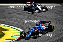 Fernando Alonso (ESP) Alpine F1 Team A521. 14.11.2021. Formula 1 World Championship, Rd 19, Brazilian Grand Prix, Sao Paulo, Brazil, Race Day.