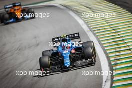 Esteban Ocon (FRA) Alpine F1 Team A521. 14.11.2021. Formula 1 World Championship, Rd 19, Brazilian Grand Prix, Sao Paulo, Brazil, Race Day.
