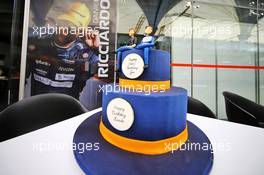 A birthday cake for Lando Norris (GBR) McLaren. 13.11.2021. Formula 1 World Championship, Rd 19, Brazilian Grand Prix, Sao Paulo, Brazil, Sprint Race Day.