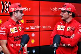 (L to R): Charles Leclerc (MON) Ferrari with team mate Carlos Sainz Jr (ESP) Ferrari. 13.11.2021. Formula 1 World Championship, Rd 19, Brazilian Grand Prix, Sao Paulo, Brazil, Sprint Race Day.