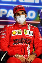 Carlos Sainz Jr (ESP) Ferrari in the post Sprint FIA Press Conference. 13.11.2021. Formula 1 World Championship, Rd 19, Brazilian Grand Prix, Sao Paulo, Brazil, Sprint Race Day.