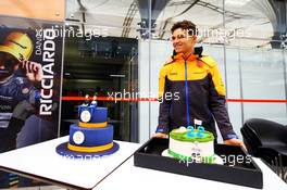 Lando Norris (GBR) McLaren celebrates his 22nd birthday with cakes. 13.11.2021. Formula 1 World Championship, Rd 19, Brazilian Grand Prix, Sao Paulo, Brazil, Sprint Race Day.
