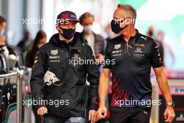 (L to R): Max Verstappen (NLD) Red Bull Racing with Jonathan Wheatley (GBR) Red Bull Racing Team Manager. 13.11.2021. Formula 1 World Championship, Rd 19, Brazilian Grand Prix, Sao Paulo, Brazil, Sprint Race Day.