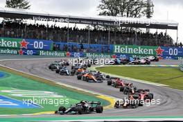 Valtteri Bottas (FIN) Mercedes AMG F1 W12 leads at the start of Sprint. 13.11.2021. Formula 1 World Championship, Rd 19, Brazilian Grand Prix, Sao Paulo, Brazil, Sprint Race Day.