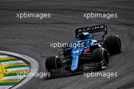 Fernando Alonso (ESP) Alpine F1 Team A521. 13.11.2021. Formula 1 World Championship, Rd 19, Brazilian Grand Prix, Sao Paulo, Brazil, Sprint Race Day.