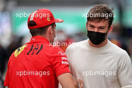 (L to R): Charles Leclerc (MON) Ferrari and Pierre Gasly (FRA) AlphaTauri. 13.11.2021. Formula 1 World Championship, Rd 19, Brazilian Grand Prix, Sao Paulo, Brazil, Sprint Race Day.
