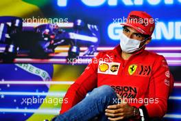 Carlos Sainz Jr (ESP) Ferrari in the FIA Press Conference. 11.11.2021. Formula 1 World Championship, Rd 19, Brazilian Grand Prix, Sao Paulo, Brazil, Preparation Day.