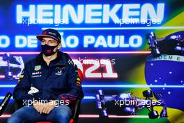 Max Verstappen (NLD) Red Bull Racing in the FIA Press Conference. 11.11.2021. Formula 1 World Championship, Rd 19, Brazilian Grand Prix, Sao Paulo, Brazil, Preparation Day.