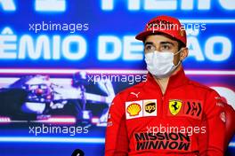 Charles Leclerc (MON) Ferrari in the FIA Press Conference. 11.11.2021. Formula 1 World Championship, Rd 19, Brazilian Grand Prix, Sao Paulo, Brazil, Preparation Day.