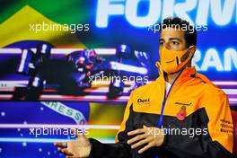 Daniel Ricciardo (AUS) McLaren in the FIA Press Conference. 11.11.2021. Formula 1 World Championship, Rd 19, Brazilian Grand Prix, Sao Paulo, Brazil, Preparation Day.