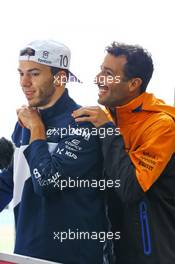 (L to R): Pierre Gasly (FRA) AlphaTauri with Daniel Ricciardo (AUS) McLaren. 11.11.2021. Formula 1 World Championship, Rd 19, Brazilian Grand Prix, Sao Paulo, Brazil, Preparation Day.