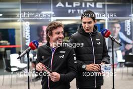 (L to R): Fernando Alonso (ESP) Alpine F1 Team with team mate Esteban Ocon (FRA) Alpine F1 Team. 11.11.2021. Formula 1 World Championship, Rd 19, Brazilian Grand Prix, Sao Paulo, Brazil, Preparation Day.