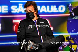 Fernando Alonso (ESP) Alpine F1 Team in the FIA Press Conference. 11.11.2021. Formula 1 World Championship, Rd 19, Brazilian Grand Prix, Sao Paulo, Brazil, Preparation Day.
