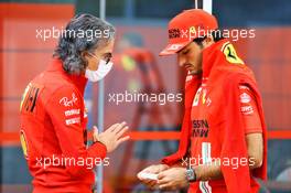 (L to R): Laurent Mekies (FRA) Ferrari Sporting Director with Carlos Sainz Jr (ESP) Ferrari. 11.11.2021. Formula 1 World Championship, Rd 19, Brazilian Grand Prix, Sao Paulo, Brazil, Preparation Day.
