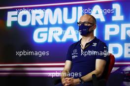 Simon Roberts (GBR) Williams Racing F1 Team Principal in the FIA Press Conference. 07.05.2021 Formula 1 World Championship, Rd 4, Spanish Grand Prix, Barcelona, Spain, Practice Day.