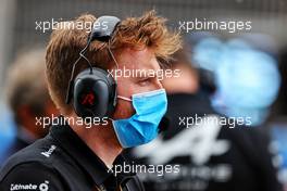 Josh Peckett (GBR) Alpine F1 Team Race Engineer on the grid. 09.05.2021. Formula 1 World Championship, Rd 4, Spanish Grand Prix, Barcelona, Spain, Race Day.