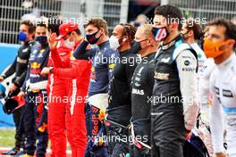 Lewis Hamilton (GBR) Mercedes AMG F1 on the grid as the grid observes the national anthem. 09.05.2021. Formula 1 World Championship, Rd 4, Spanish Grand Prix, Barcelona, Spain, Race Day.