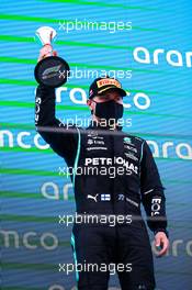 Valtteri Bottas (FIN) Mercedes AMG F1 celebrates his third position on the podium. 09.05.2021. Formula 1 World Championship, Rd 4, Spanish Grand Prix, Barcelona, Spain, Race Day.