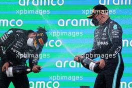 Lewis Hamilton (GBR) Mercedes AMG F1 and Valtteri Bottas (FIN) Mercedes AMG F1. 09.05.2021. Formula 1 World Championship, Rd 4, Spanish Grand Prix, Barcelona, Spain, Race Day.