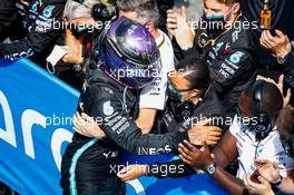 Race winner Lewis Hamilton (GBR) Mercedes AMG F1 celebrates with the team in parc ferme. 09.05.2021. Formula 1 World Championship, Rd 4, Spanish Grand Prix, Barcelona, Spain, Race Day.