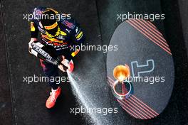 Max Verstappen (NLD) Red Bull Racing celebrates his second position on the podium. 09.05.2021. Formula 1 World Championship, Rd 4, Spanish Grand Prix, Barcelona, Spain, Race Day.
