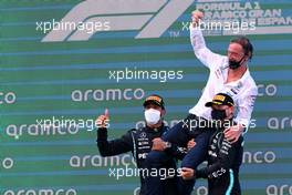 1st place Lewis Hamilton (GBR) Mercedes AMG F1 W12 with Sir Jim Ratcliffe Chief Executive Officer of Ineos and 3rd place Valtteri Bottas (FIN) Mercedes AMG F1 W12. 09.05.2021. Formula 1 World Championship, Rd 4, Spanish Grand Prix, Barcelona, Spain, Race Day.